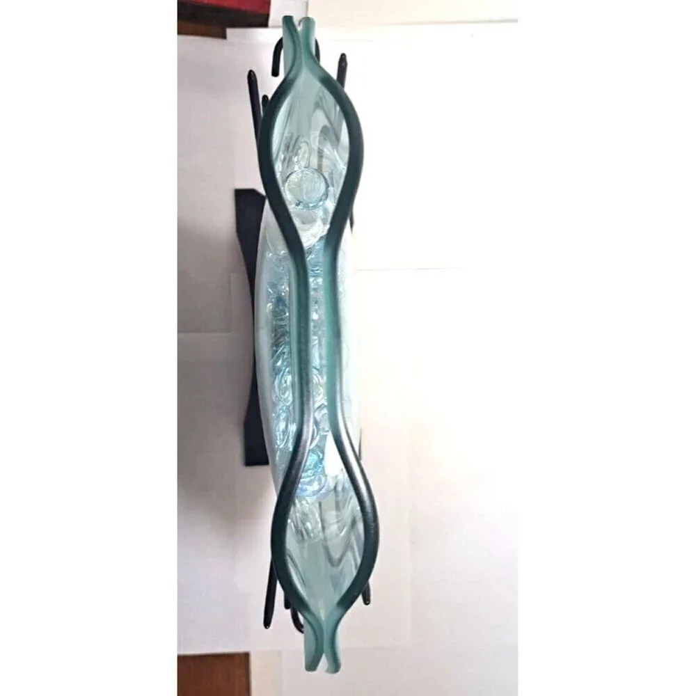 Glass Flower Vase for Artificial Flowers Only or Glass Marbles with Metal Stand
